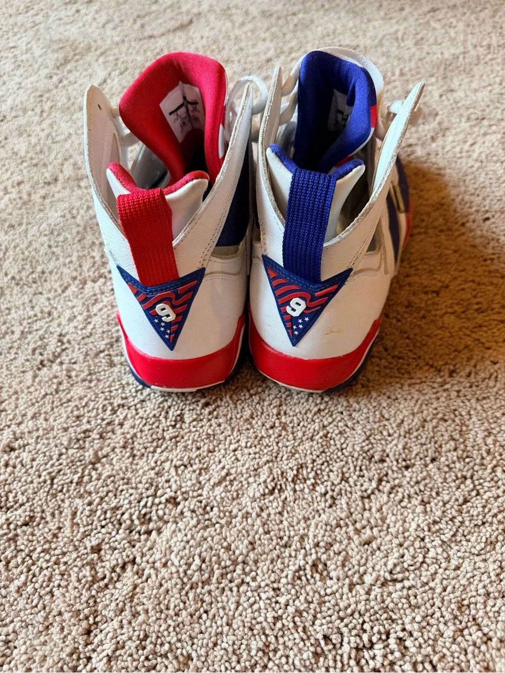 Jordan mens High-Top Sneakers - White / Navy / Red